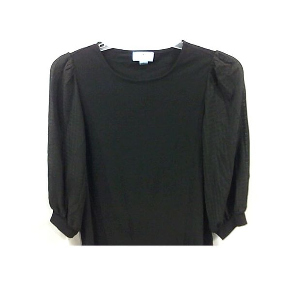 Cece Womens SPRING ITEMS Relaxed Fit Pull On Blouse, Black, Size X-Small - Picture 2 of 3